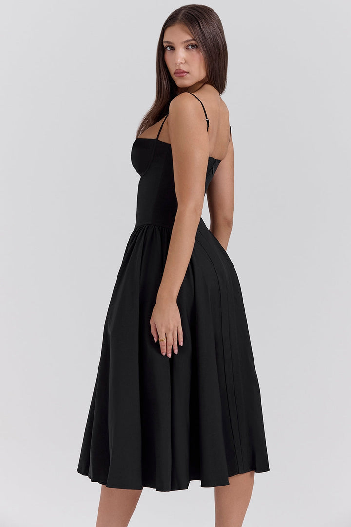 Maissa – Elegancka Sukienka Midi bez Rękawów