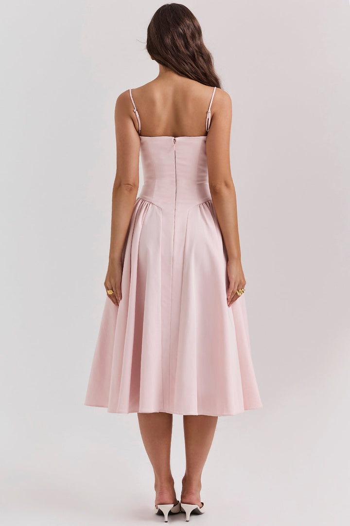 Maissa – Elegancka Sukienka Midi bez Rękawów