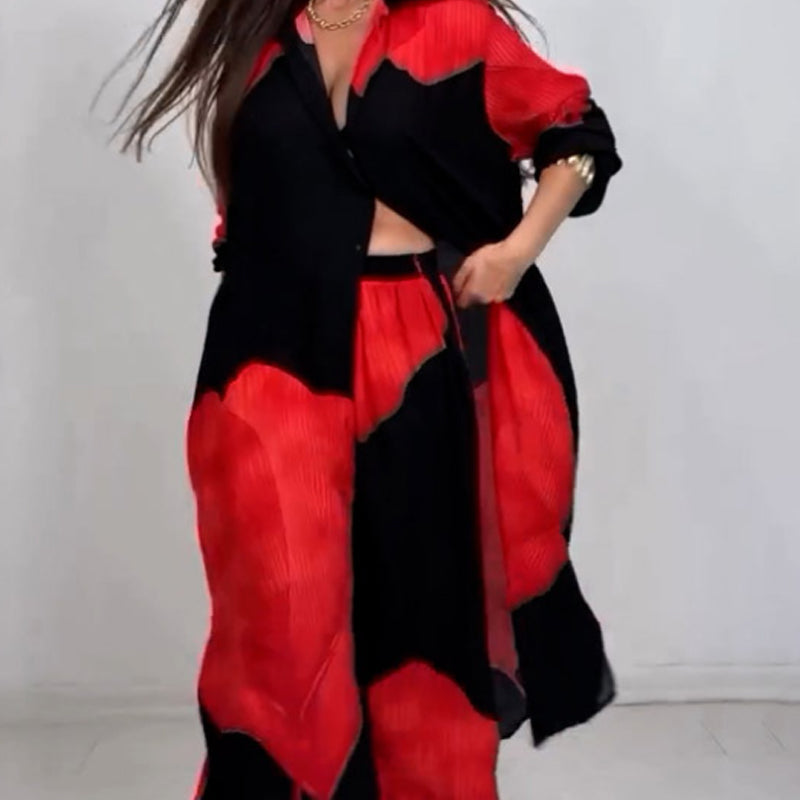 Dionicia – Elegancka Koszula z Guzikami i Spodnie ze Sznurkiem