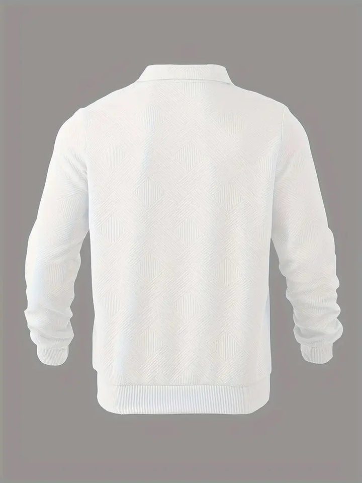 Baldrick – Bluza Vintage z Zamkiem Błyskawicznym i Geometrycznym Wzorem